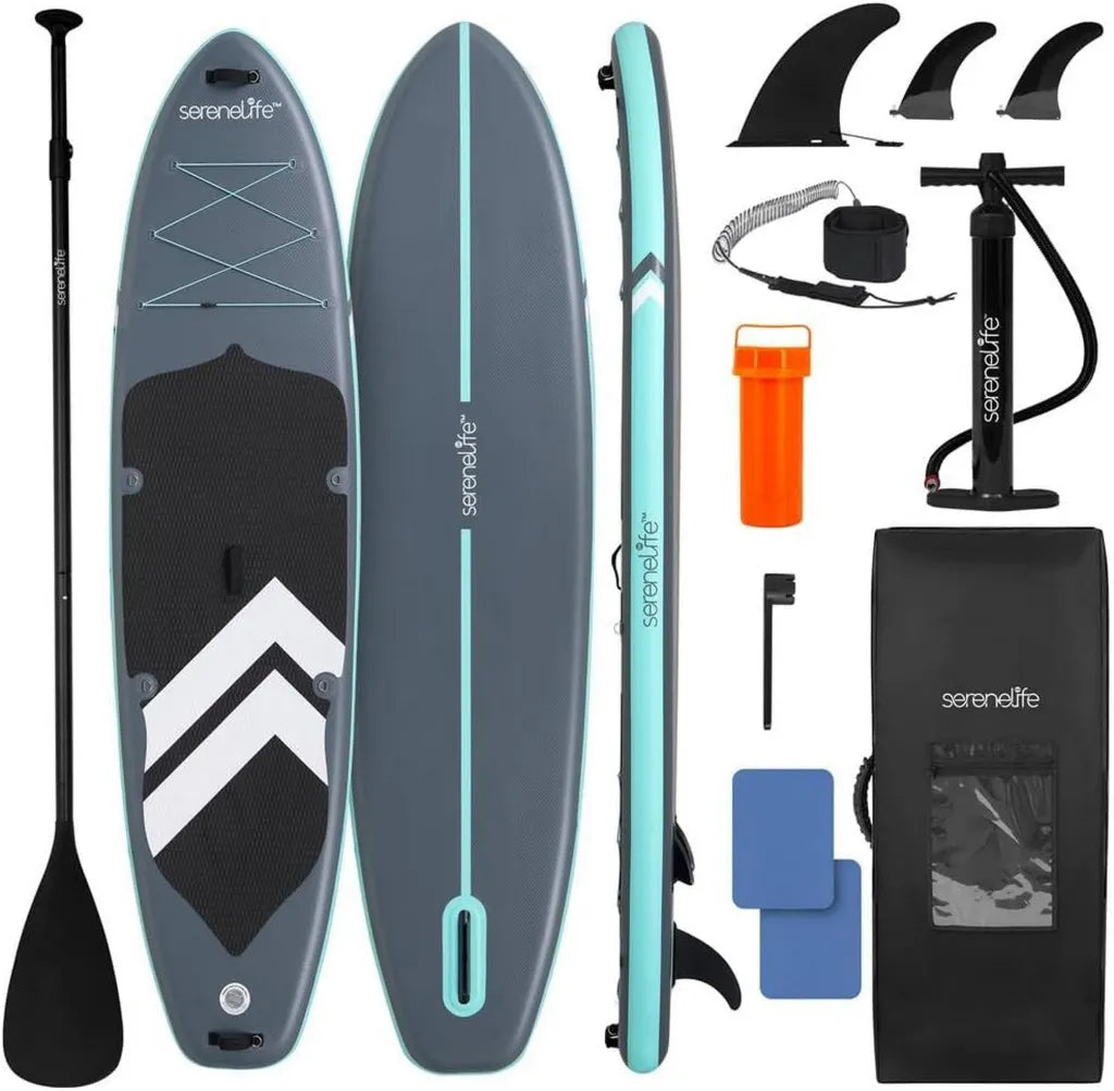 Aufblasbares SUP Board 89cm Breit, 200kg Tragkraft, für Familie und Hunde, inklusive Zubehör