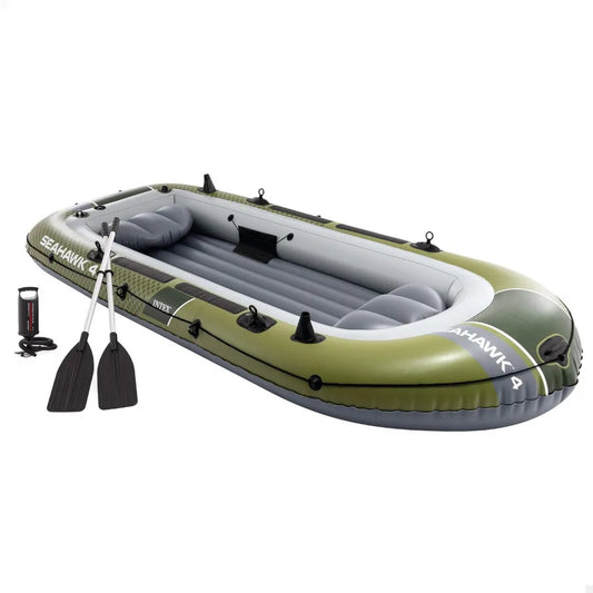 Intex Seahawk 4 Schlauchboot-Set mit Paddeln und Luftpumpe