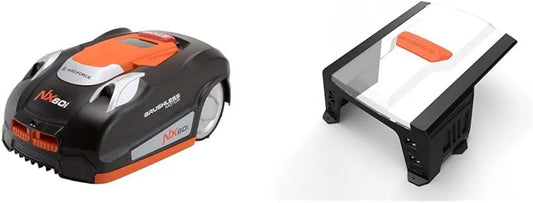 Yard Force Mähroboter NX60i für 600 qm - Intelligenter Rasenmäher mit WLAN, App-Kontrolle, iRadar Ultraschall, Kantenschneiden, LCD-Display, schwarze Garage