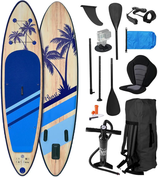 BRAST Aufblasbares SUP Board Tropic 320x81x15cm, 5 Jahre Garantie, Komplettset mit Zubehör