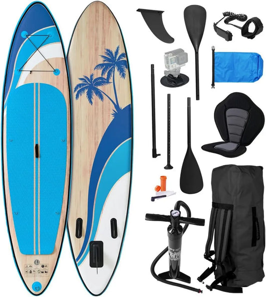BRAST Aufblasbares SUP Board Set, 320x81x15cm, Verschiedene Designs, Inkl. Zubehör und 5 Jahre Garantie