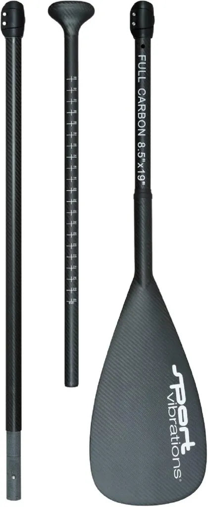 Leichtes 3-teiliges SUP-Paddel aus Vollcarbon mit Antitwist-Griff und ABS-Schutz