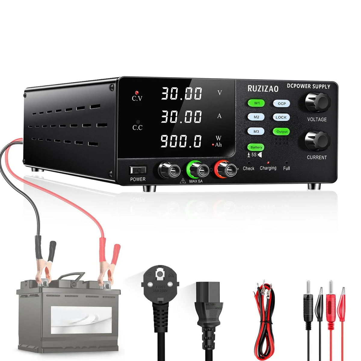 Regelbares DC-Labornetzgerät und Tischnetzteil, 900W, 30V, 6V, 12V, für Elektroniktest und Reparatur