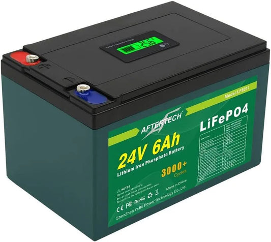 LIFEPO4 LiFePO4-Batterie und Solar-Speicherbatterie, 6 Ah, 153 Wh, 24 V, 25,6 V
