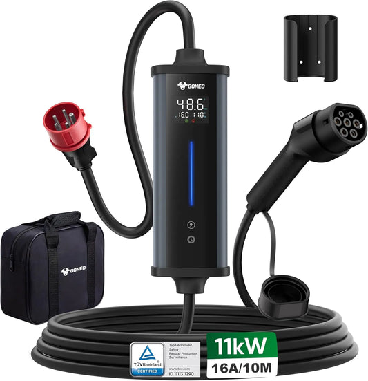 Typ-2-Ladekabel für Elektroautos und Mode-3-EV-Kabel, Typ 2, 11kW, 16A, 10M