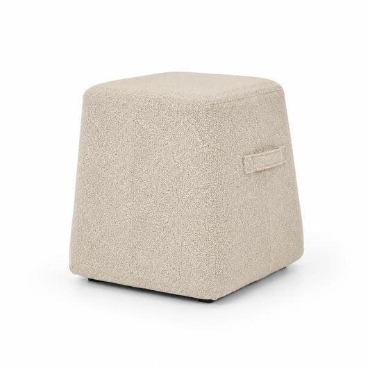 Quadratischer Hocker Bouclé Stoff Beige