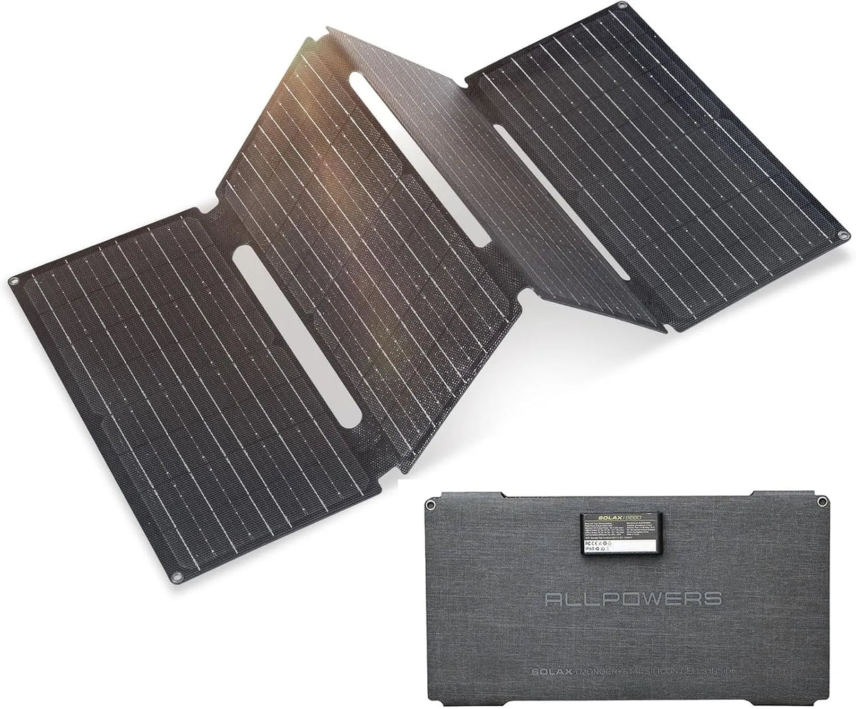 ALLPOWERS SE60 Solarmodul und Photovoltaikpanel, 60W, IP68, für Camping und Wohnmobil, faltbar, mit USB-C