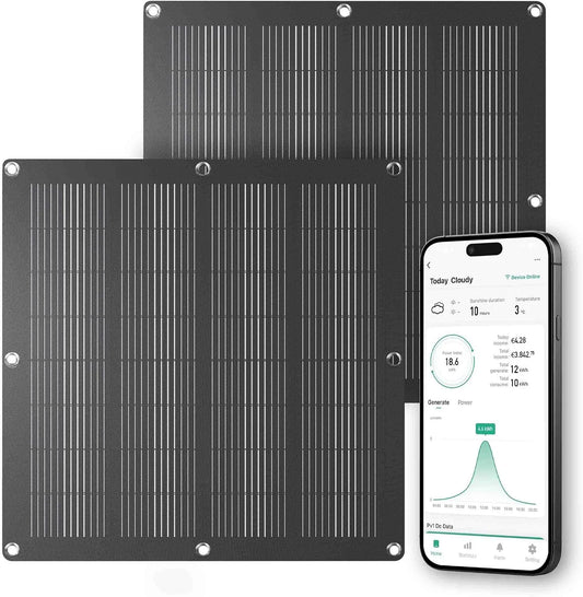 Balkonkraftwerk-Komplettset und Photovoltaiksystem, 110W, flexibel, für Gartenbewässerung