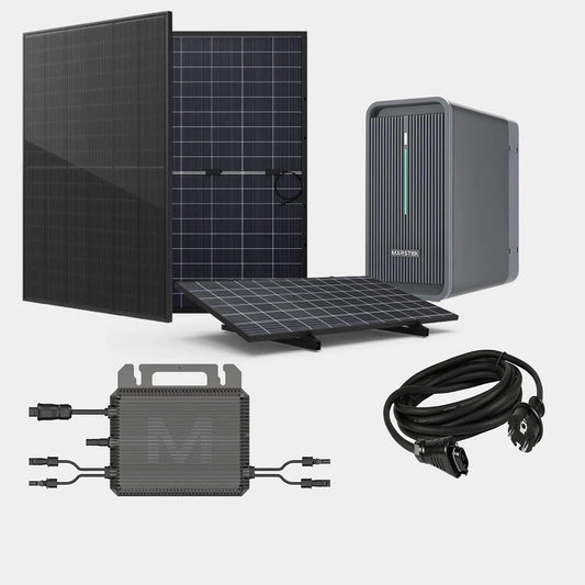 Speicher B2500D Balkonkraftwerk-Komplettset und Photovoltaiksystem, 2,24 kWh, 920W
