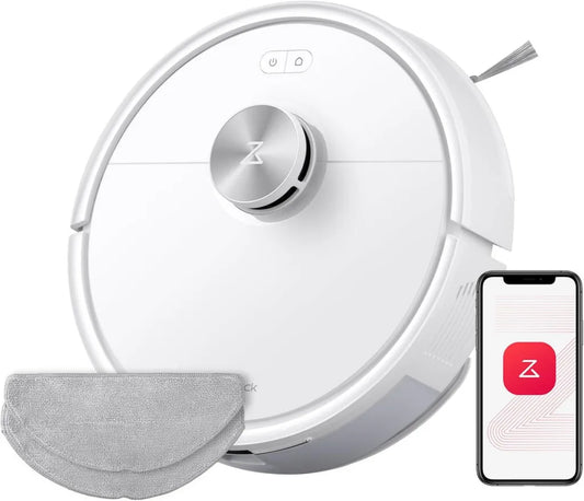 Roborock Q7 M5-Saugroboter mit 10.000Pa Saugleistung und Wischfunktion, Dual Anti-Tangle, 150 Minuten Laufzeit, LiDAR-Navigation, ideal für Teppiche und Tierhaare, App-gesteuert (Weiß)