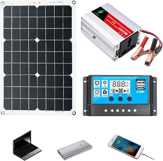 Tragbare Powerstation und Solargenerator, 300 W, 220 V, 30 A, mit Akku, solarbetrieben, für Camping und Wohnmobil