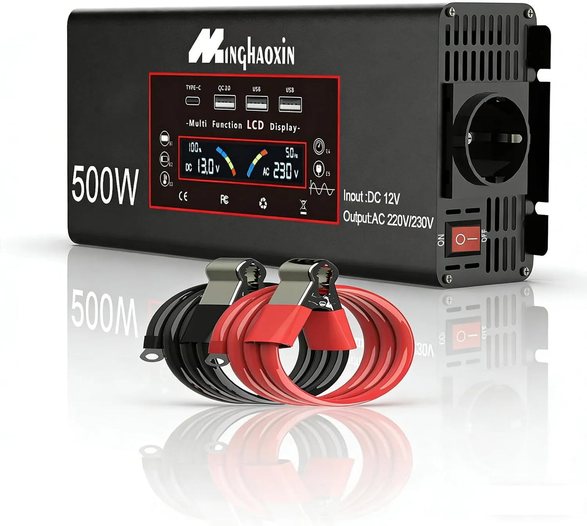 DC-AC-Wechselrichter und Spannungswandler, 500W, 1000W, 12v, 230v, für Camping und Wohnmobil