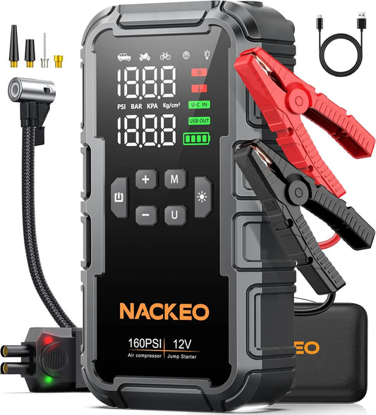 Schnelllade-Powerbank und Mobiler Zusatzakku, 12V, 8000A, für Fahrzeug und mobile Stromversorgung, 160PSI, 12L