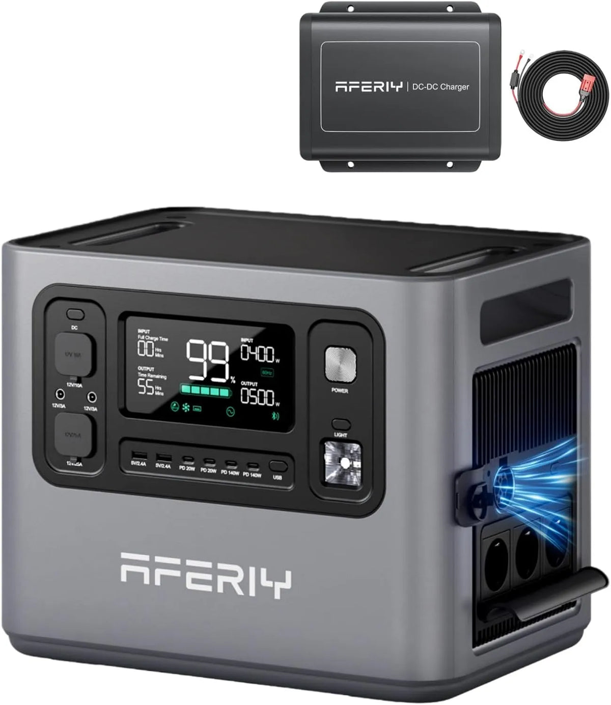 AFERIY P280 Tragbare Powerstation und Solargenerator, 2048Wh, 2800W, für Camping und Wohnmobil, solarbetrieben, reine Sinuswelle, Schnellladefunktion