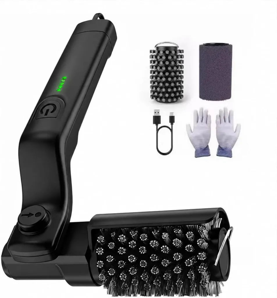 GrillWizz 3-in-1 Grillbürste mit Verstellbarem Kopf, Edelstahlköpfe, IPX7 Wasserdicht, USB-C