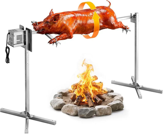 VEVOR Spanferkelgrill mit Elektromotor, 1321 mm Rotisserie, 40 kg Kapazität, 8-stufiger Lammgrill für Partys, 38 W
