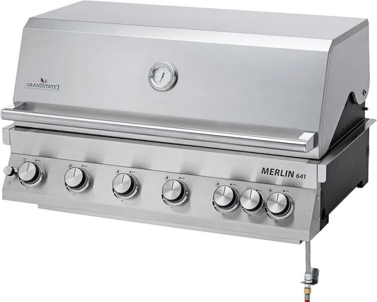 Merlin 641 Einbau-Gasgrill, 6 Brenner, Gusseisenroste, 24,2 kW Leistung