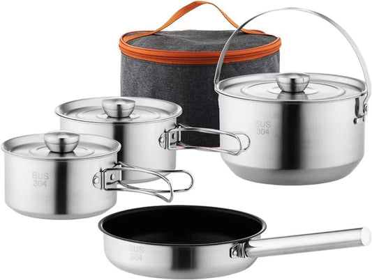 Outdoor Campinggeschirr Set mit Aufbewahrungstasche für 4-6 Personen