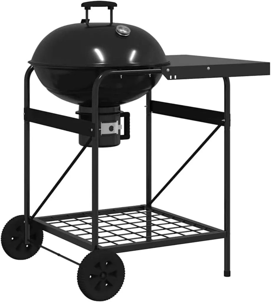 Hochwertiger vidaXL Outdoor-Grill mit Rollen - Schwarz - 91 x 71 x 107 cm - Perfekt für Garten und Terrasse