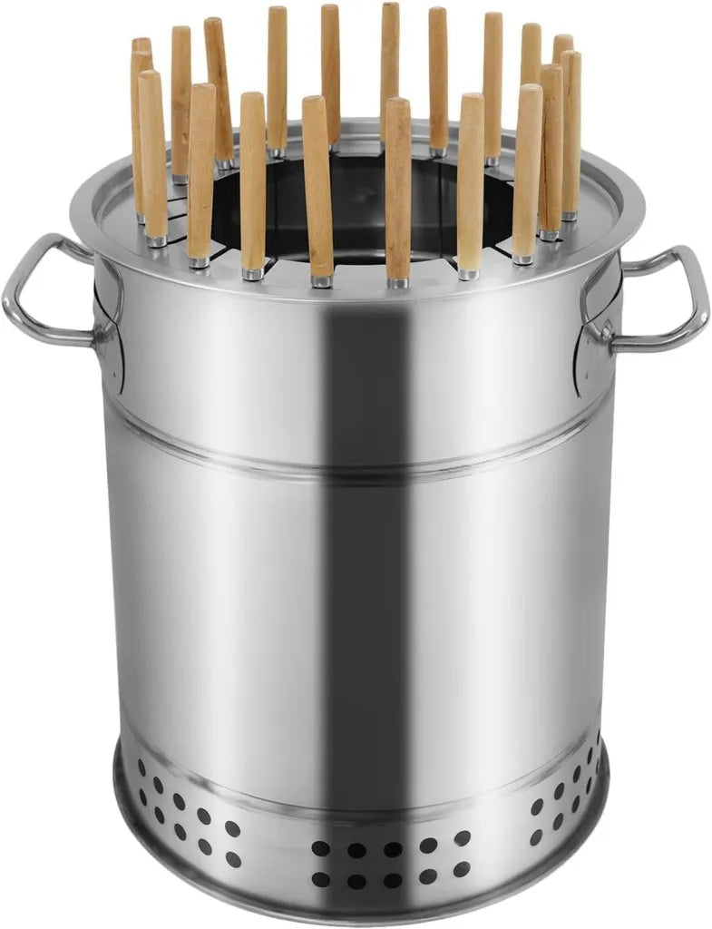 Vertikaler Holzkohlegrill für Innen- und Außenbereich, rauchfreier tragbarer BBQ Grill
