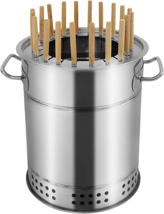 Vertikaler Holzkohlegrill für Innen- und Außenbereich, rauchfreier tragbarer BBQ Grill
