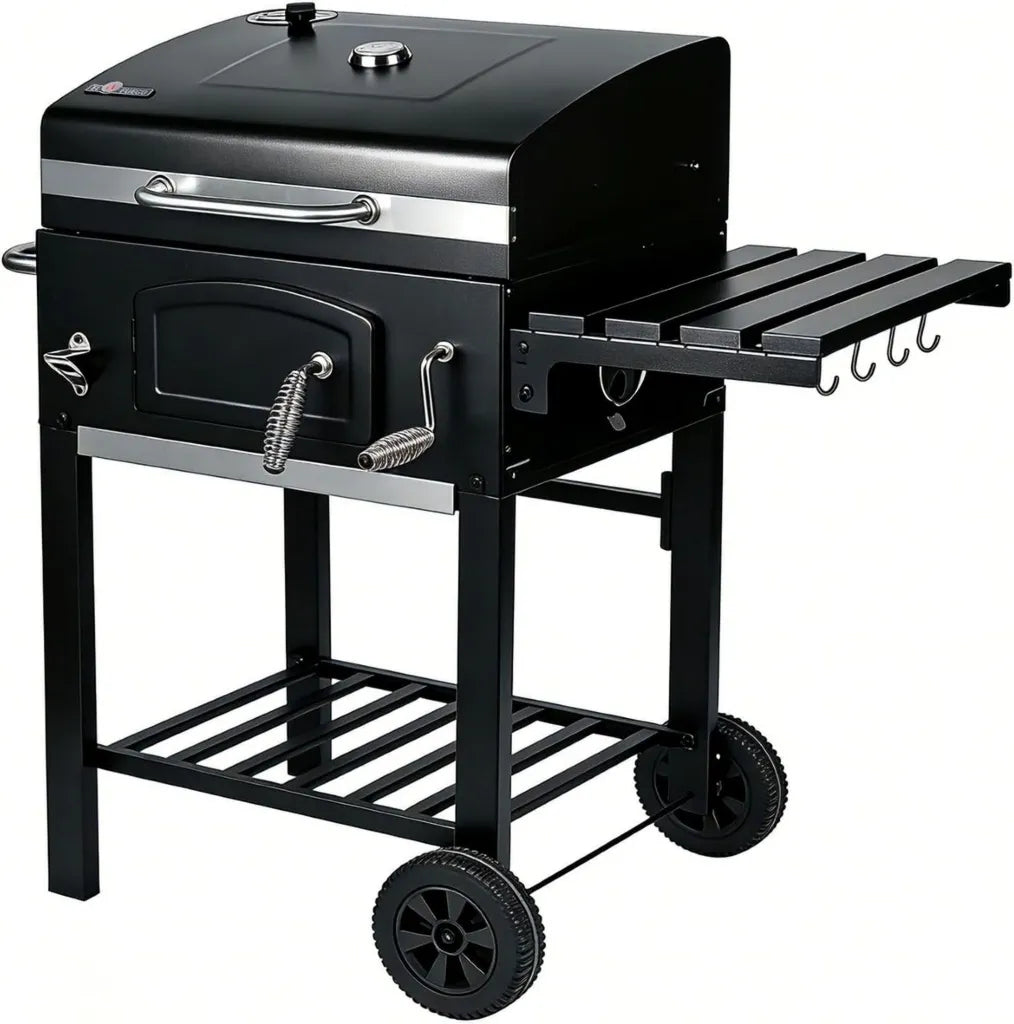 El Fuego® Ontario 2 Holzkohlegrill mit Rost-in-Rost-System und Warmhalterost