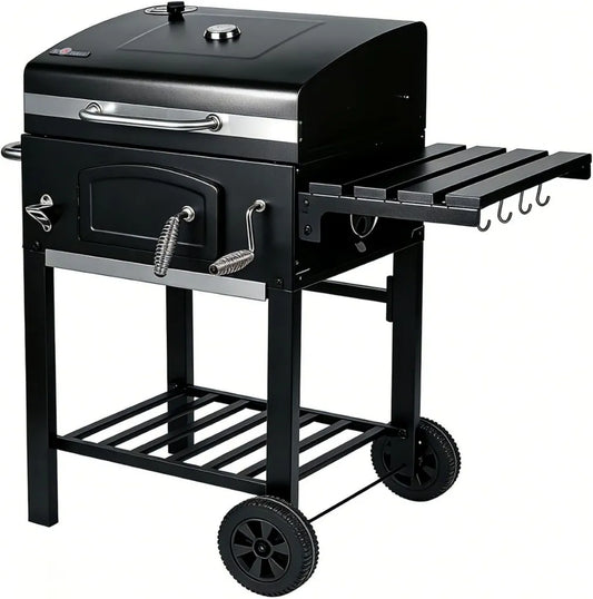 El Fuego® Ontario 2 Holzkohlegrill mit Rost-in-Rost-System und Warmhalterost