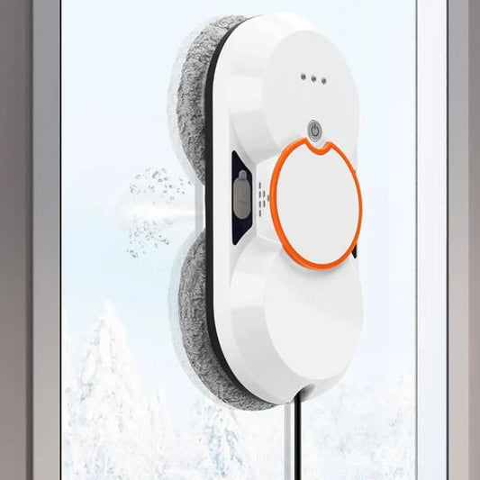 Intelligenter Fensterreinigungsroboter mit Fernbedienung, 5600 Pa Saugkraft, Doppelter Wasserstrahl, Weiß