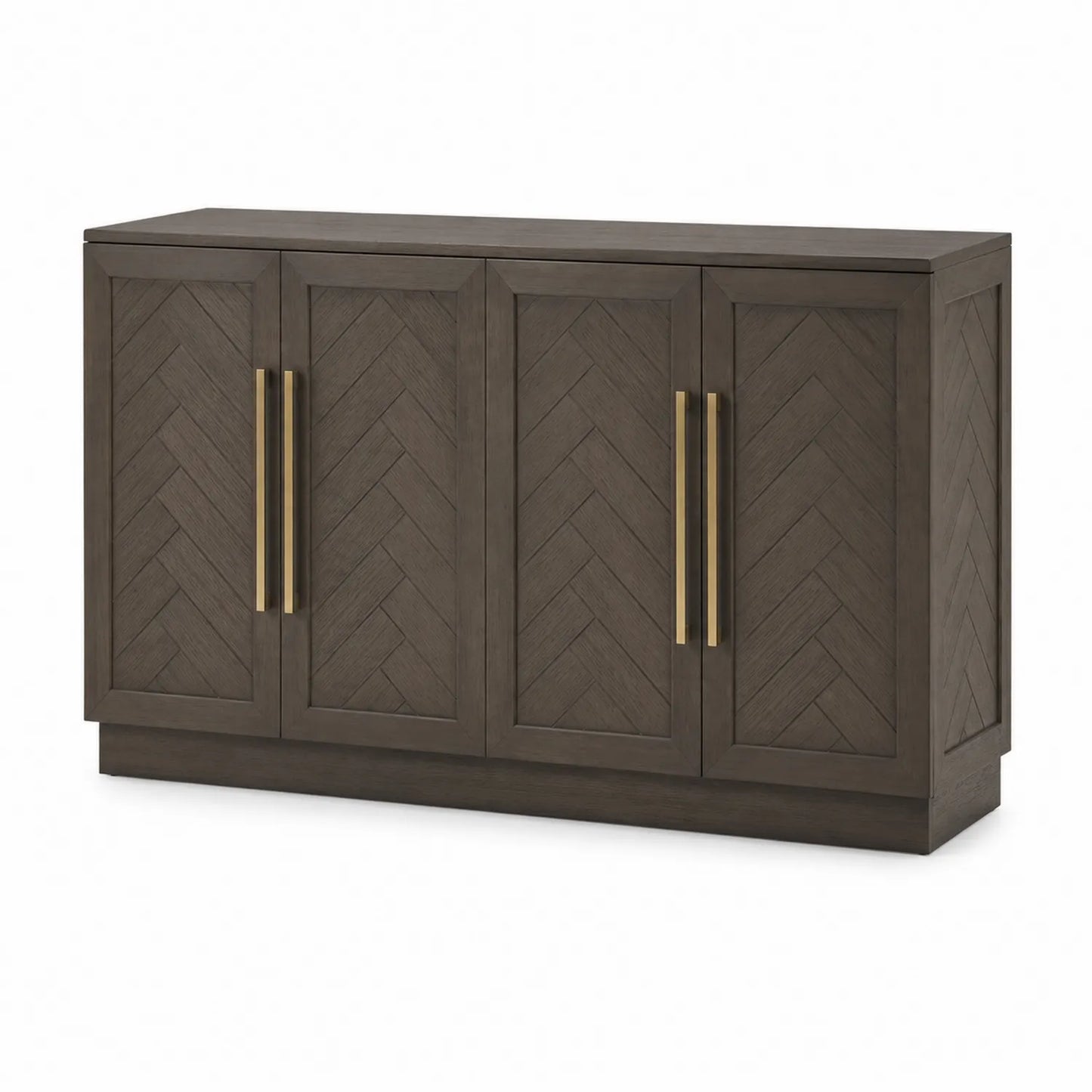 Sideboard aus Eichenholz mit Metallgriffen 160x45x85cm Braun