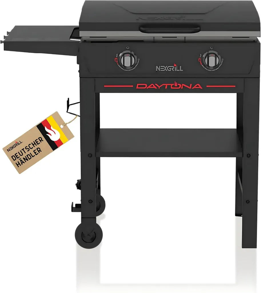 Nexgrill 2-Brenner Gasplancha – Kompakter Grill mit Keramikoberfläche, ideal für Garten und Balkon, 10 kW