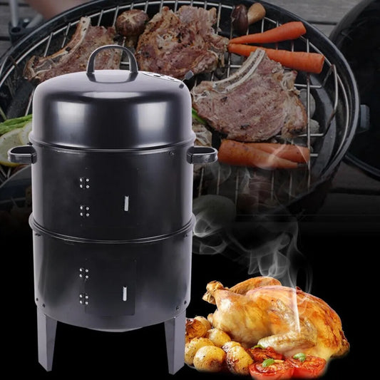 Multifunktionaler Vertikal-Smoker Grill – Outdoor Kombi für Holz, Kohle und Pellets, 40x84cm