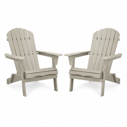 2er Set Adirondack Stühle Kunststoff Beige