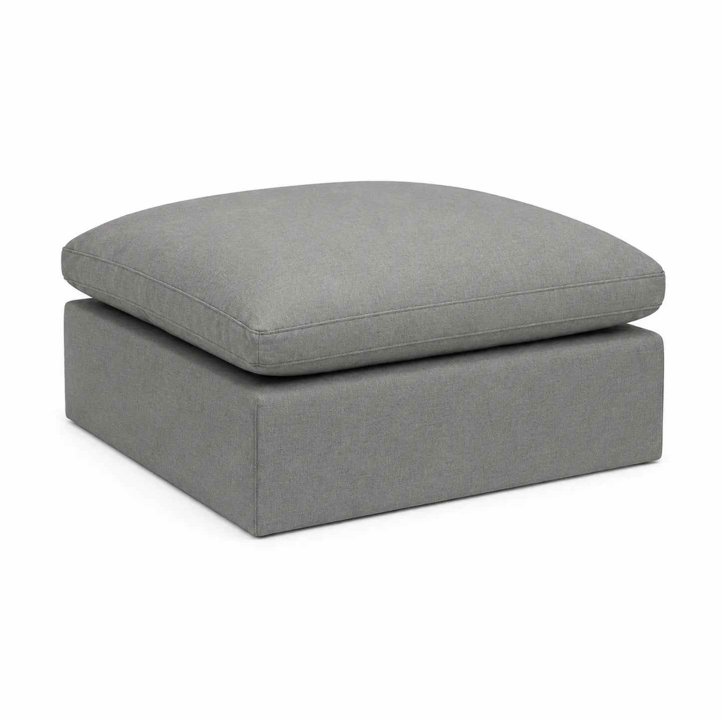 Hocker Quadratisch Stoff Grau 65x65x40 cm