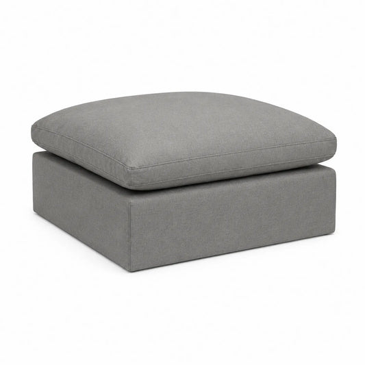 Hocker Quadratisch Stoff Grau 65x65x40 cm