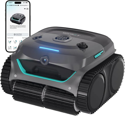 WYBOT C2 Vision AI-Poolroboter mit Kamera, 8 Modi, hohe Saugkraft, Dual-Filter, für Wand und Boden, App-gesteuert
