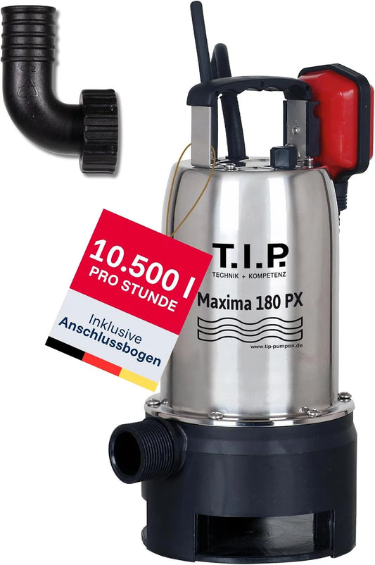 Schmutzwasser-Tauchpumpe und Entwässerungspumpe, 10.500 l/h, 25mm