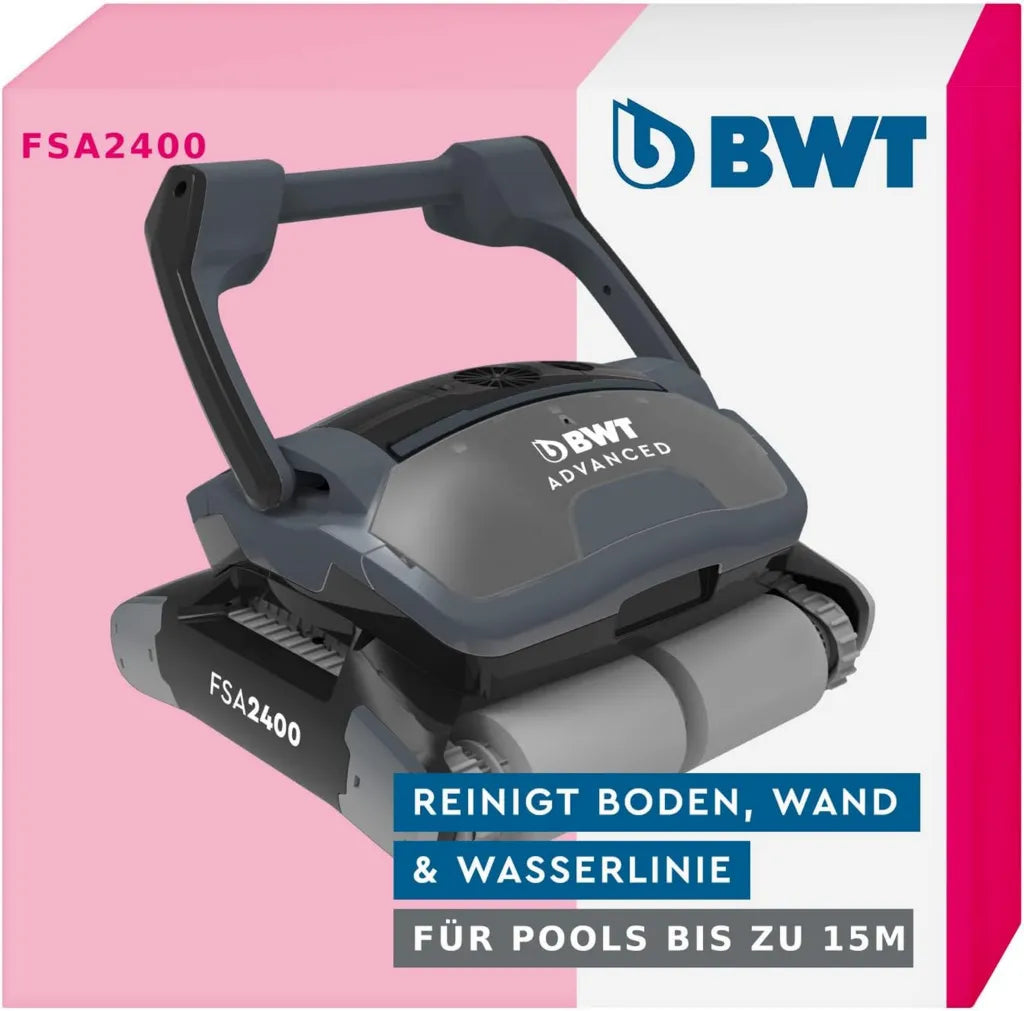 Effizienter BWT Poolroboter FSA 2400 für Boden- und Wandreinigung, 2 Stunden Betriebsdauer, 16 m Kabel