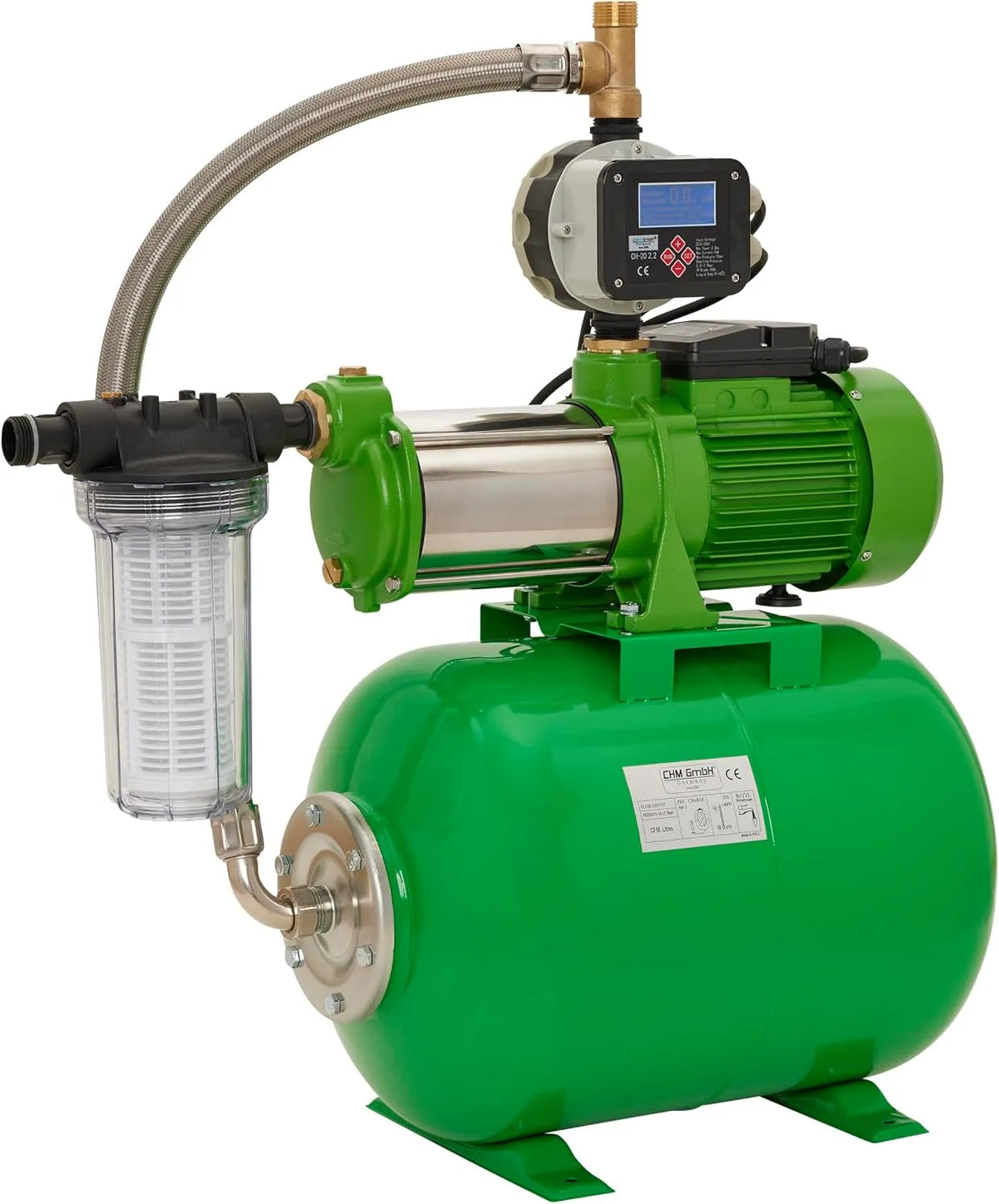 Hauswasserwerk und Garten-Druckpumpe, 10.000 L/h, 6,5 Bar, 100 Liter, für Gartenbewässerung