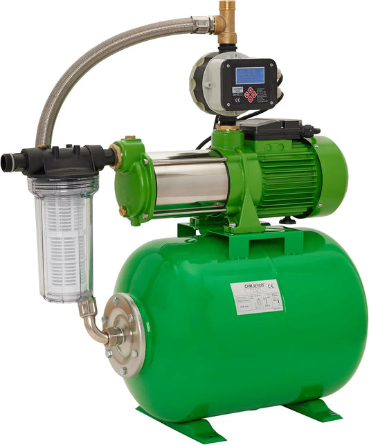 Hauswasserwerk und Garten-Druckpumpe, 10.000 L/h, 6,5 Bar, 100 Liter, für Gartenbewässerung