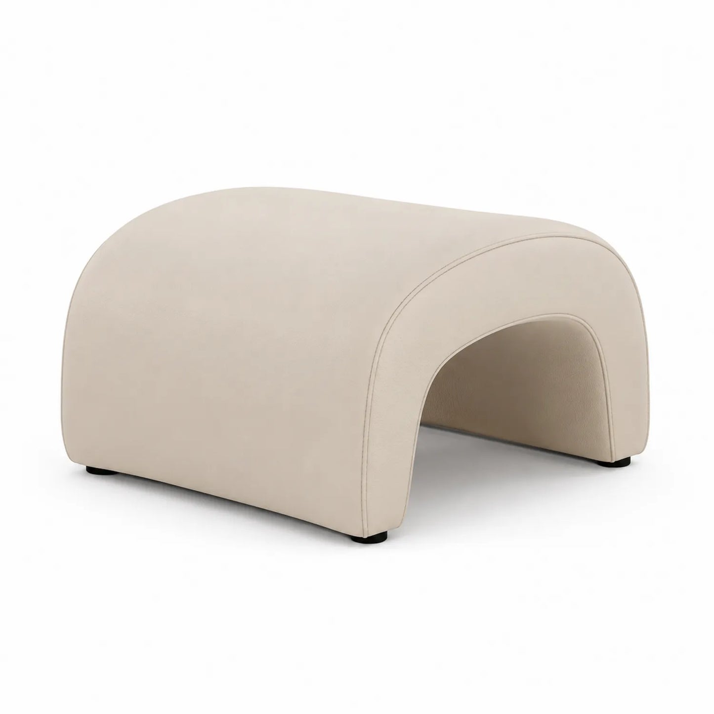 Hocker Leder Beige 80 cm x 60 cm x 45 cm