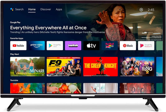 Google P13242 1080p Smart TV, 32 Zoll, Fernseher, HDR, Bluetooth, Android OS, Full HD, PVR-Aufnahme, MD 30042, 80 cm, MEDION, Netflix, Prime Video