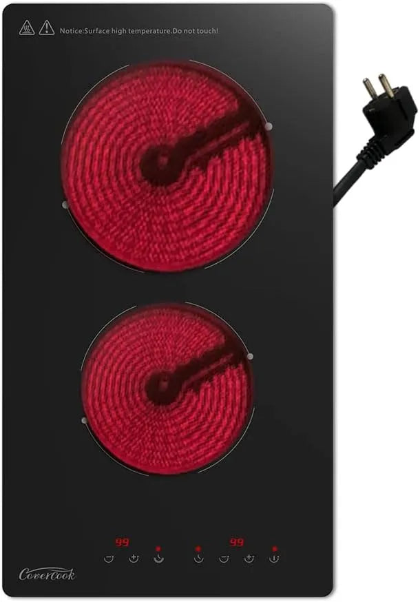 Elektrokochfeld, 2900 W, Cerankochfeld, Touch-Bedienung, Cerankochfeld 2 Zonen 2900W Touch Bedienung Glaskeramik