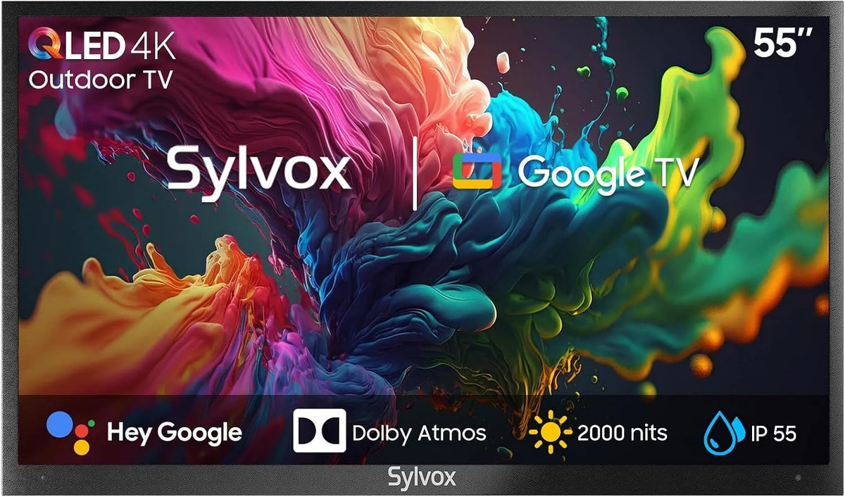 Google Smart TV, 55 Zoll, Fernseher, 4K UHD, QLED, Outdoor, 2000 Nits