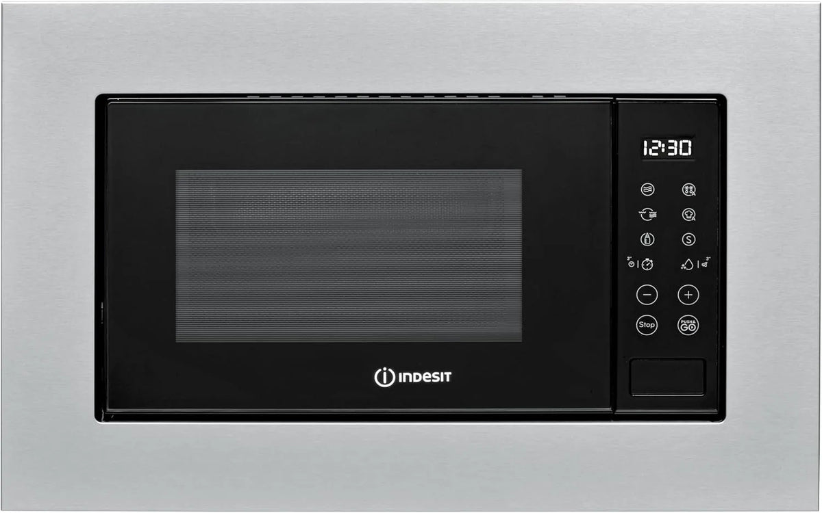 Mikrowelle, 39 x 59, 4 x 34, 9 cm, 20 L, 800/1000 W, Indesit Gx.1, Grill, Einbau, Kindersicherung, MWI 120, Push And Go, Auto Cook