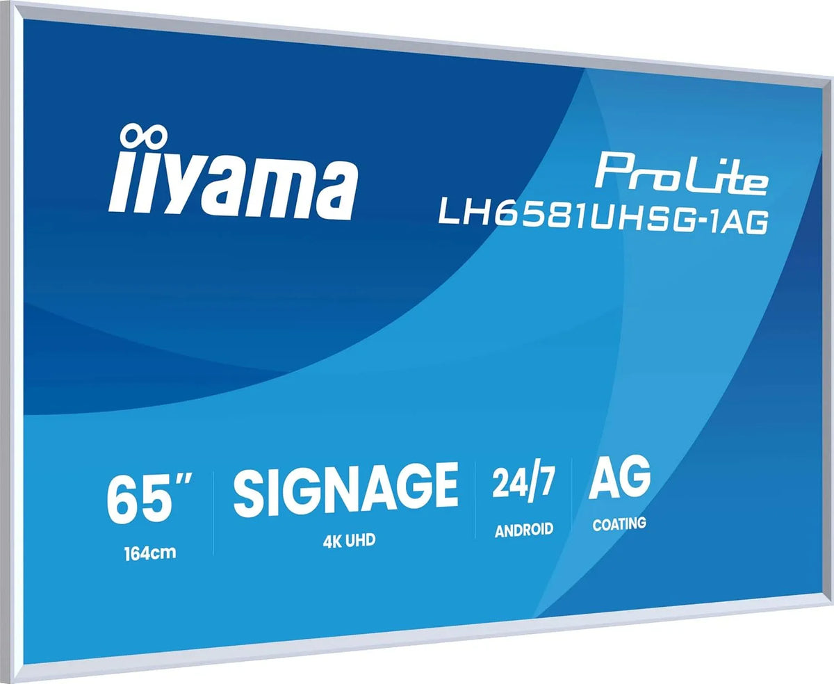 Digital Signage Display, Werbedisplay, iiyama LH6581UHSG-1AG, 4K UHD, digitaler Werbeanzeige