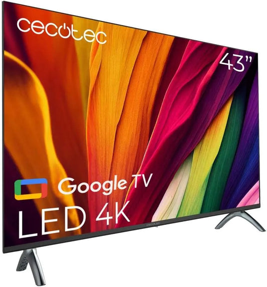 Cecotec ALU40043. Smart TV, 43 Zoll, Fernseher, 4K UHD, HDR, Dolby Audio, HDMI, USB, 16 GB ROM, HDR10, HDMI 2.1, USB 3.0, Google Voice Assistant und