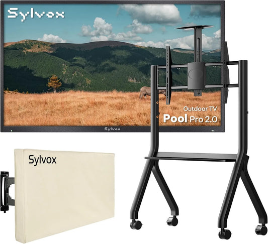 Smart TV, 55 Zoll, Fernseher, Outdoor, SYLVOx 55 Zoll Outdoor Smart TV mit Ständer