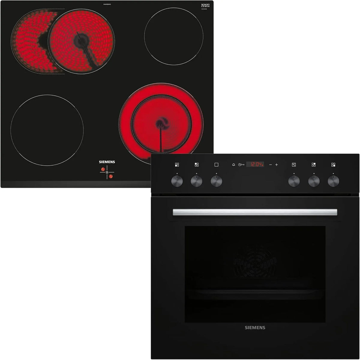 Siemens iQ100 EQ110KA1B Kochfeld, 59, 4 cm, 3D-Optik, zuschaltbare Bräterzone, 4 cm breit, 3D Heißluft, Schnellaufheizung, herdgesteuert