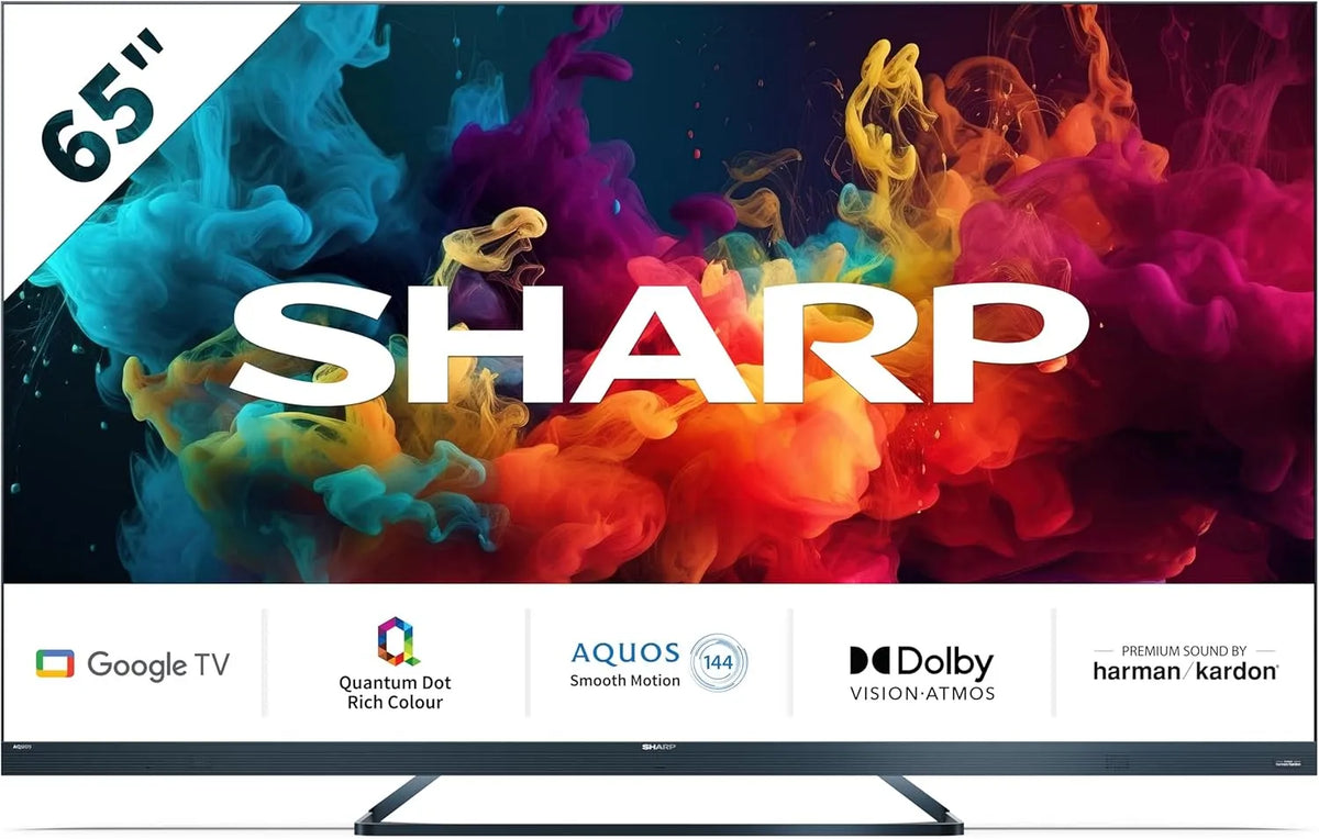 Google 65FQ5EG Smart TV, 65 Zoll, Fernseher, 4K UHD, QLED, Dolby Audio, HDMI, Quantum Dot, Dolby Vision IQ, Dolby Atmos, 1 mit eARC