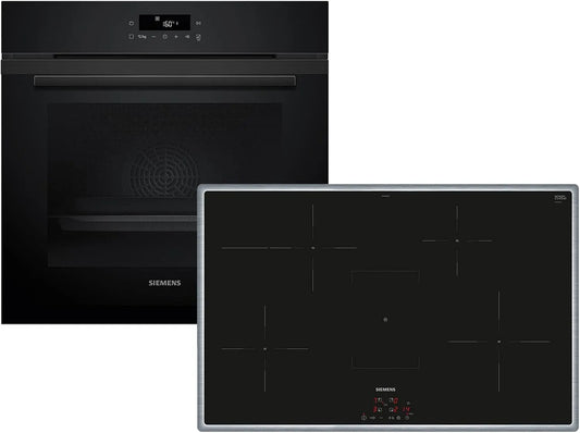 Siemens PQ225IA00Z HB271ABB3 Backofen, autark, Edelstahl, Schwarz, Siemens Set PQ225IA00Z Pyrolyse Backofen Deep black inox HB271ABB3 +